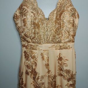 Bridal wedding shower embroidered lace dress Gold / Rose gold